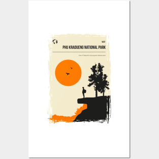 Phu Kradueng National Park Vintage Minimal Travel Poster Posters and Art